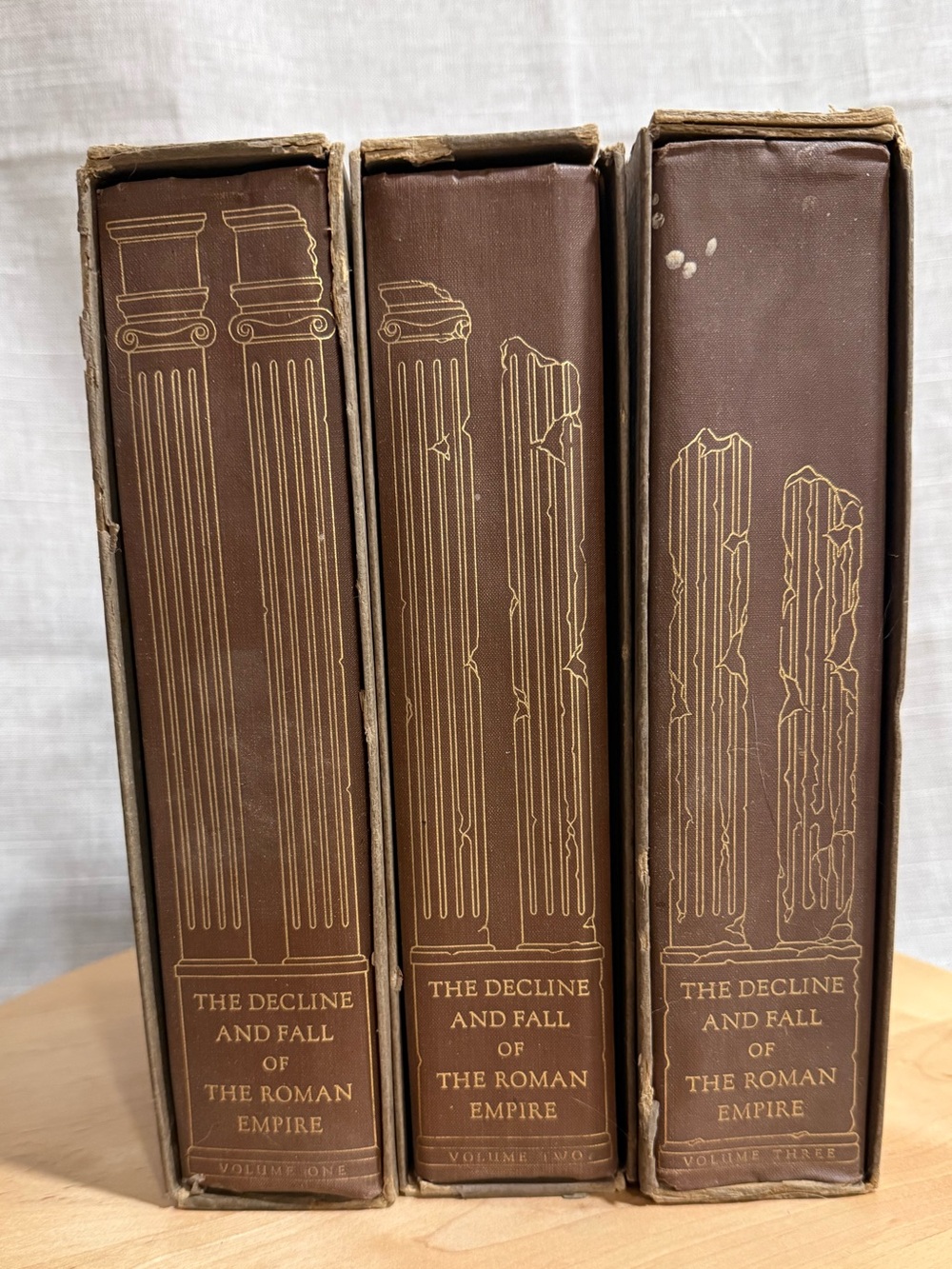 The Decline and Fall of the Roman Empire 3-Volume Set (1946) HCDJ w/ Slip Cases